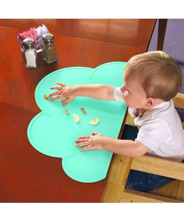 YOCZOX Kids Silicone Cloud Placemats - 2 PCS, Non-Slip, Heat Resistant, Portable Tableware for Toddlers - Green - Buy Online on GoSupps.com