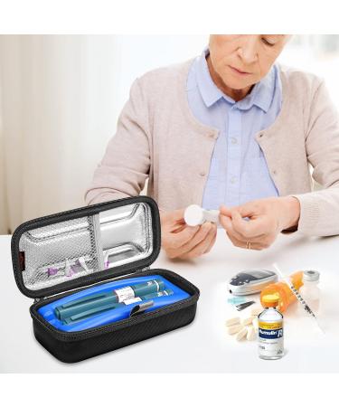 MEDMAX Insulin Pen Carrying Cooler Case - Portable Water-Resistant Diabetic Organizer with Ice Brick - Black - Buy Online on GoSupps.com