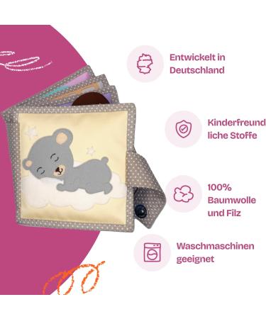 Jolly Designs Mini Quiet Book - Montessori Experience Toy for Toddlers | 6-Page Fabric Activity Book for Motor Skill Development (18+ Months) - Buy Online on GoSupps.com