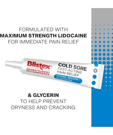 Blistex Cold Sore Fast-Acting Pain Relief Maximum Strength Lidocaine Formula Cold Sore Symptom Relief Cream Provides Immediate Relief- 1 Count 4.25g/0.15oz - Buy Online on GoSupps.com