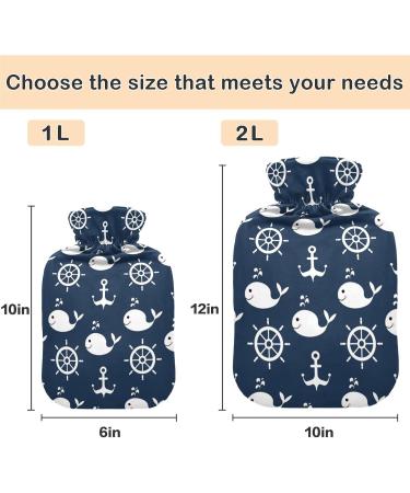 Shop Naanle Whale Anchor 2L Transparent Hot Water Bottle - Ideal for Pain Relief & Warmth | Heat and Cold Therapy for Bed Hands Feet - Buy Online on GoSupps.com