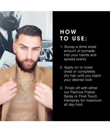 Pacinos Sleek Signature Extra Hold Pomade | Long Lasting Definition | All Hair Types - 2 fl. oz - Buy Online on GoSupps.com