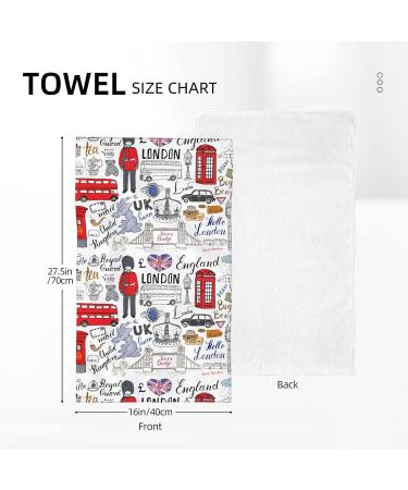 AKAUTOSM Microfiber Face Wash Cloth - I Love London Design - Highly Absorbent Towel for Bathroom/Spa/Gym - 27.5x16inch - Buy Online on GoSupps.com