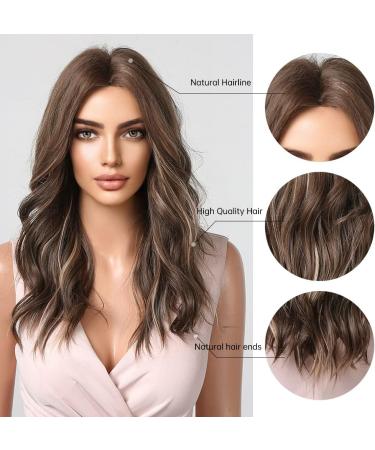 HAIRCUBE Brown Curly Synthetic Wig with Blonde Highlights for Women - Buy Online on GoSupps.com