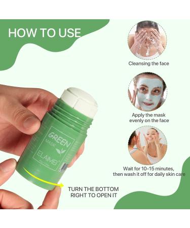 Green Tea Mask Stick Green Mask Stick Purifying Clay Stick Deep Cleansing Mask Oil Control Blackhead Removal For All Skin Types Women Men (2 Pack) - Buy Online on GoSupps.com