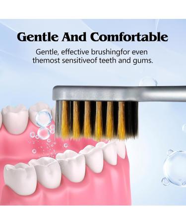 Extra Soft Travel Toothbrushes - Nano Crystals Bristles for Sensitive Teeth | 6 Pack Flossing Toothbrushes for Adults - Buy Online on GoSupps.com