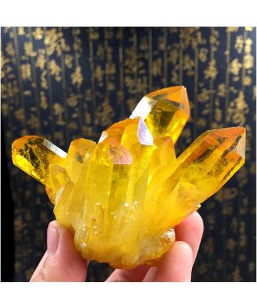 Natural Crystal Rough Natural Citrine Cluster Rough Ore Degaussing Crystal Stone Aquarium Stone Ornaments Quartz Crystal Cluster Specimen (Size : 300g) - Buy Online on GoSupps.com