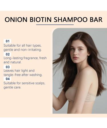 Onion Biotin Shampoo Bar Oignon Romarins Shampooing Savon Barre Nourrissante et Purifiante pour Cheveux 60g - Formule avec Huile de Romarin - Nettoie en Profondeur Apporte Volume et clat 2PCS - Buy Online on GoSupps.com