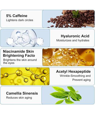 Caffeine Eye Cream for Dark Circles Firming Anti-Puffiness Aging Wrinkles Eye Care Remove Dark Circles Under Eyes Moisturizing Skin Care Cream  - Buy Online on GoSupps.com