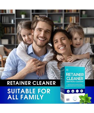 Retainer & Denture Cleaner Tablets 120 Pcs - Removes Stains & Plaque, Mint Flavor - 4 Months Supply for Retainers, Dentures, Night Guards, Mouth Guards - Buy Online on GoSupps.com