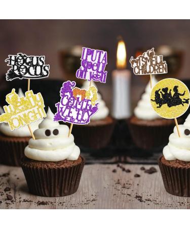 40Pcs Hocus Pocus Cupcake Toppers Hocus Pocus Party Decorations Hocus Pocus Decorations I Put A Spell on You I Smell Children Cupcake Toppers Glitter Hocus Pocus Party Supplies - Buy Online on GoSupps.com