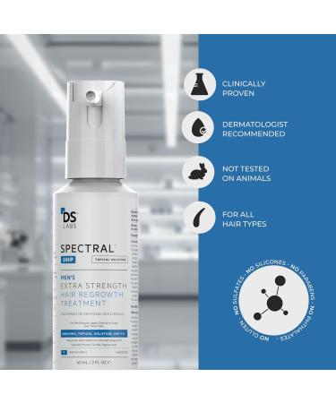 Spectral.UHP 5% Minoxidil Hair Growth Serum for Men - Extra Strength Topical Treatment - Supports Fuller, Thicker Hair Growth in Vertex - 60ml - Buy Online on GoSupps.com