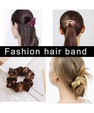 nuoshen 6 Pieces Hair Scrunchies Satin Elastic Soft Hair Ties Scrunchy Hair Bands for Girls and Ladies 6 count (Pack of 1) - Buy Online on GoSupps.com