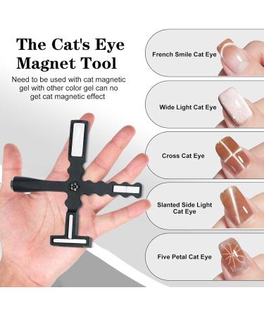 5 in 1 Cat Eye Magnet for Nails Magnetic Nails Polish Wand Nail Design Tools for Cat Eye Design Home Manicure Nail Supplies Black - Buy Online on GoSupps.com