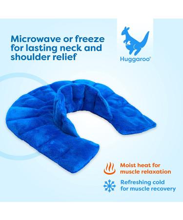 Huggaroo Cordless Weighted Neck Wrap - Lavender Aromatherapy Heating Pad for Neck Pain Relief and Relaxation - Blue - Buy Online on GoSupps.com