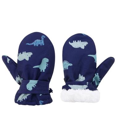 Durio F ustlings Kinder Ski gloves Windproof Windproof Warm Winter Gloves Ski Gloves For Boys and Girls Skiing Snowboard Cycling Blue Dinosaurs 2-4 years