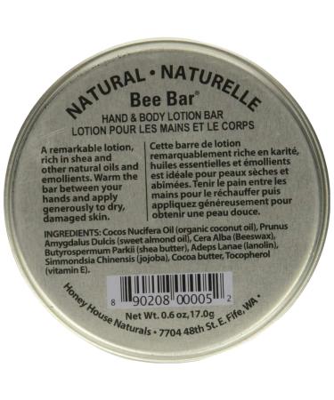 Honey House Naturals Small Bee Bar Lotion - Natural 0.6 Ounce - Buy Online on GoSupps.com