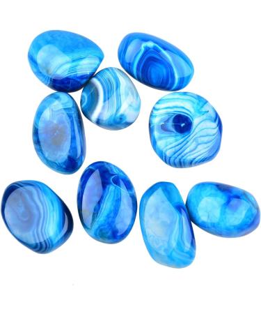 June&Ann Blue Agate Palm Stone - Healing Gemstone for Meditation & Chakra Balancing - Buy Online on GoSupps.com