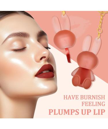  Kaslaider 2 Pcs Matte Liquid Lipstick Cute Rabbit Velvet Lipstick 2 in 1 Key Ring Lip Gloss Waterproof Durable Non-stick for Girls - Buy Online on GoSupps.com