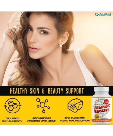 ANUMED Vitamin C 2000mg + Zinc 500mg + L-Lysine 500mg + Bioflavonoids 300mg - Immune System Booster | Antioxidants | Non GMO Gluten-Free Vegan (180 Capsules) - Buy Online on GoSupps.com
