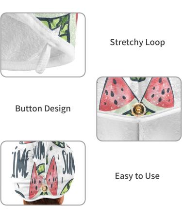 Watermelon Slice Hair Towel 2 Pack - Super Absorbent Quick Drying Hair Turbans for Women & Girls | Perfect Hair Drying Solution - Buy Online on GoSupps.com