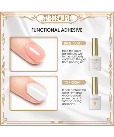 ROSALIND Base Coat Top Coat UV Gel Nail Polish Shellac Primer Top Coat & Base Coat for Nails Set of 2 10 ml Nail Art Manicure Set - Buy Online on GoSupps.com