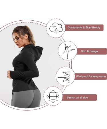 TrainingGirl Women's Full Zip Yoga Track Jacket - Black, Medium - Buy Online on GoSupps.com