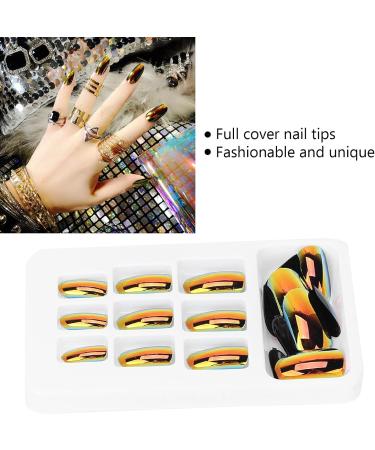 Full Cover False Nails Easy Trim File Artificial Fake Nails Convenient 12 Different Sizes Bright Color Fashionable for Home Use for Nail Salons(LG01) - Buy Online on GoSupps.com