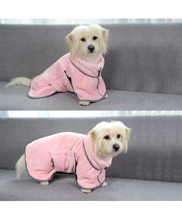 1 Piece Absorbent Pet Bathrobe - Quick Drying Towel for Dogs & Cats | Pink Swim Towel - Buy Online on GoSupps.com