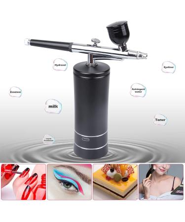 Rhinowisdom Upgraded Portable Cordless Airbrush Kit with Compressor - Rechargeable Handheld Set for Makeup, Nail Art, Model Coloring, Tattoo - Black - Buy Online on GoSupps.com