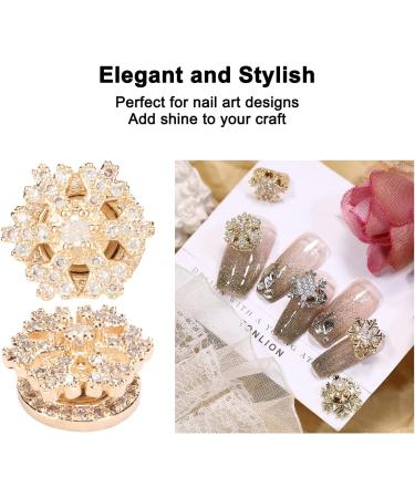 Nail Rhinestone for Nail Design Flatback Crystals Gemstones Nail Charms Jewels Decoration Rotatable Elegant Beautiful Snowflake Shape 3D Christmas Nail Art Decor for Home Salon - Buy Online on GoSupps.com
