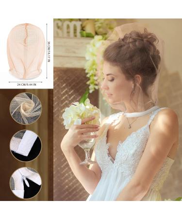 6 Pcs Washable Nylon Chiffon Makeup Hood Set - Nude | Reusable Makeup Protector for Women & Girls at Beauty Weddings - Buy Online on GoSupps.com