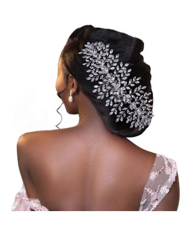 ZHENM Silver Wedding Hair Comb Bridal Headband Rhinestone Hair Accessories for Brides and Bridesmaids