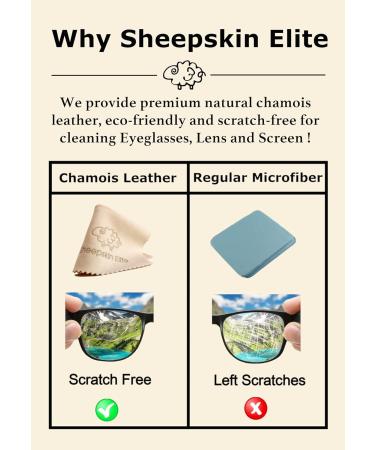 Natural Chamois Leather Eyeglass Cleaning Cloth - 4 Packs for Glasses Camera Lens & Screens - Buy Online on GoSupps.com