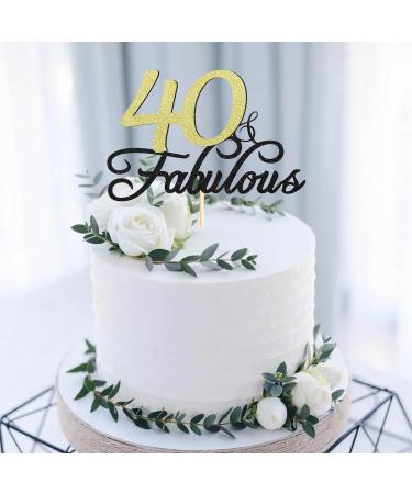 Sumerk Glitter 40 & Fabulous Cake Topper 40th Birthday Cake Picks 40th Anniversary Cake Topper Party Decorations Supplies - Buy Online on GoSupps.com