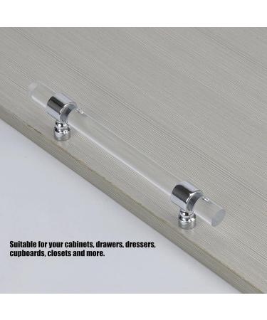 Crystal Acrylic Handle Transparent Easy to Install Drawer Pull Handle for Cabinets Drawers Dressers (B01277S Hole Pitch 128-bright Silver) - Buy Online on GoSupps.com