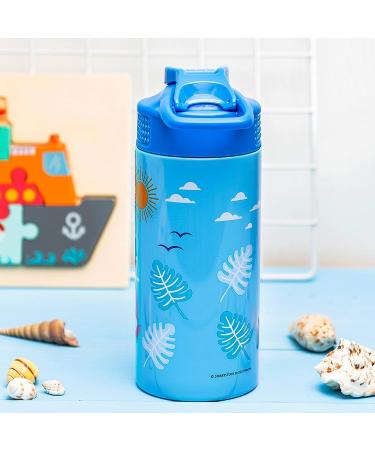 Zak Designs Baby Shark 14 oz Stainless Steel Kids Water Bottle - Vacuum Insulated, Flip-Up Straw Spout, Locking Cover - Durable Cup for Sports or Travel - Buy Online on GoSupps.com