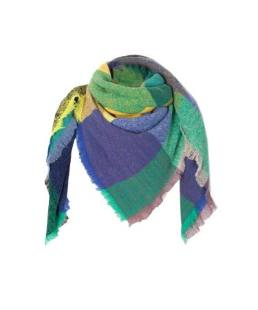 Women triangular scarf warm personality winter cotton triangle scarf large cashmere scarf wrap scarf wipes triangular scarf unit size green