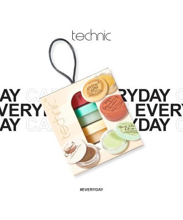 Technic Lip Balm & Scrub 4Pc Gift Set - Nourishing Coconut Sugar Scrub Lip Treatment & Softening Balms - Vegan & Cruelty-Free - Buy Online on GoSupps.com