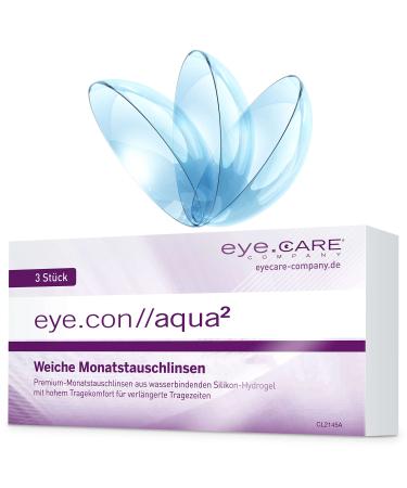 Eye.con aqua soft monthly lenses-with UV protection-3 Series Box Sillikon Hydrogel Contact lenses with strength for sensitive eyes.Contact lenses with 55% water content BC 8.4mm dia 14.2mm -4.50d -4.5 Dioptria 8.4 millimeters 14.20 millimeters 3.0