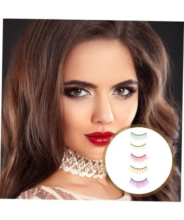 Mikinona 5 Pairs Colored False Eyelashes Halloween Eyelashes Dramatic Fake Eyelashes Cosplay Lashes Natural False Lashes Cosmetic Lashes Mermaid 3d Imitation European and American - Buy Online on GoSupps.com