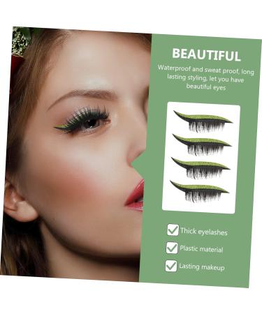 FRCOLOR 8 Pairs of Stickers for False Eyelashes Dramatic Eyelashes Green Eyeliner Pen Eye Makeup Stickers Eyelashes Stickers Double-Sided Adhesive Strips Decorate - Buy Online on GoSupps.com