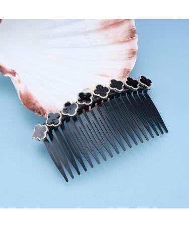 Aneneiceera Bride Wedding Hair Comb Clip Black Hair Side Combs Four-Leaf Clover Hair Comb Hair Tools Decorative Daily Wearing Hair Piece Hair Accessories for Women and Lady Girls(Style A) - Buy Online on GoSupps.com