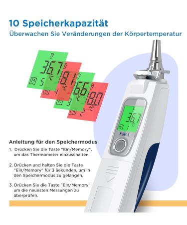 Fora IR20C Infrared Ear Thermometer - Medical Quality 16 Protective Caps Easy to Clean Durable Design - Buy Online on GoSupps.com