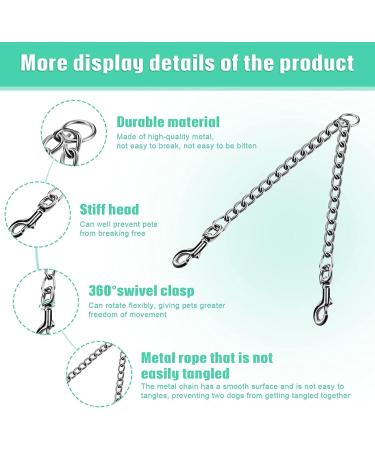Metal Double Dog Leash | Durable 60cm High-Performance Steel Chain for 2 Dogs - Perfect Hundeleine Doubleleine for International Shipping - Buy Online on GoSupps.com