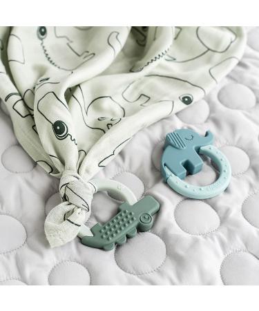 Done by Deer Teething Ring Set - 2 Silicone Deer Friends in Green/Blue | Eco-Friendly Baby Gifts | International Shipping - Buy Online on GoSupps.com