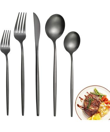 Stainless Steel Silverware Set Set of Spoons and Forks Set Home Kitchen Hotel Restaurant Silverware Set for Kids and Adults Dining Wynott Black - Buy Online on GoSupps.com