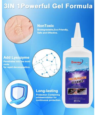Deuvuo Mould Remover Gel UK 280g 2 Pack Mold And Mildew Remover Gel With Brush For Washing Machine Toilet Painted Walls Ceiling Tile Windows Glass Grout - Buy Online on GoSupps.com