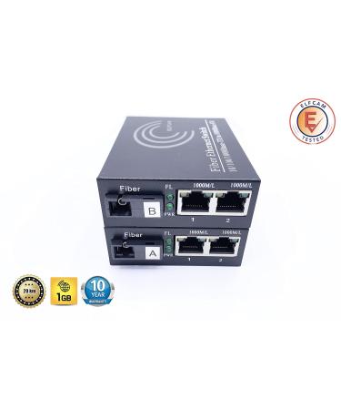 1 Pair Fiber Ethernet Converters  SFP Media Converter Included  Up to 20KM Distance on Single Mode SC Fiber Optic (2 RJ45 Ports *2 RJ45 Ports) - Buy Online on GoSupps.com