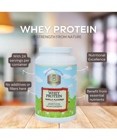 Premium Vanilla Whey Protein Powder - 26g Protein Calcium Rich 28.3 oz - Made in USA FDA Registered Facility - Buy Online on GoSupps.com